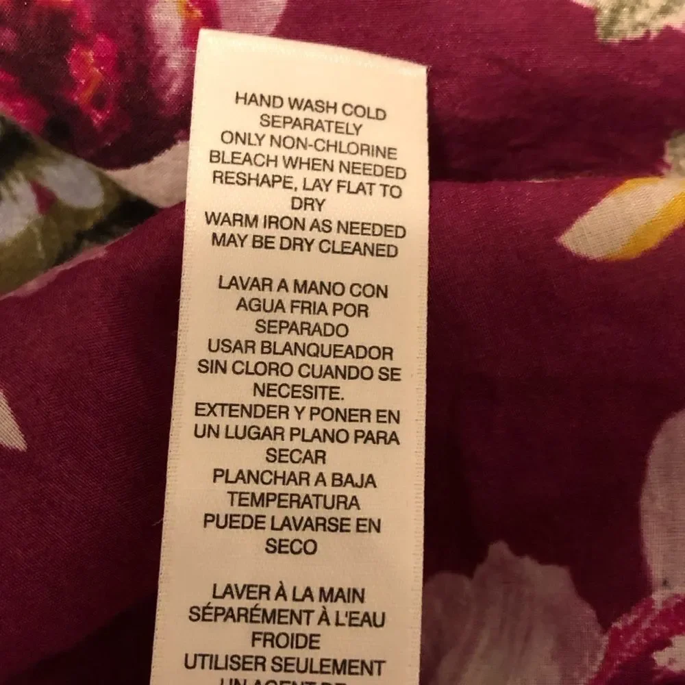 White House Black Market Women’s Too Sz 4 Pink Floral Long Sleeve Button Down - Picture 6 of 6